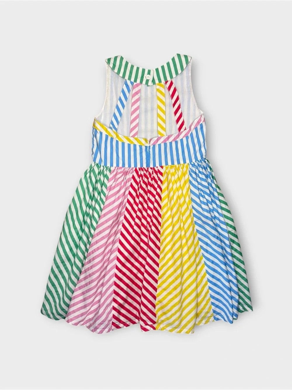 Mini Boden Hotchpotch Multi Colorful Striped Harlow Back Detail Dress